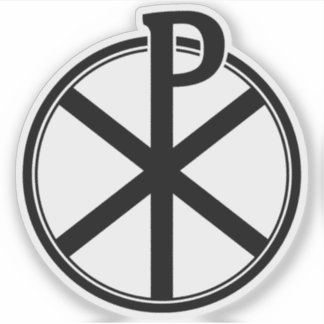 De Chi-Rho Cross - v3 (zwart) Sticker