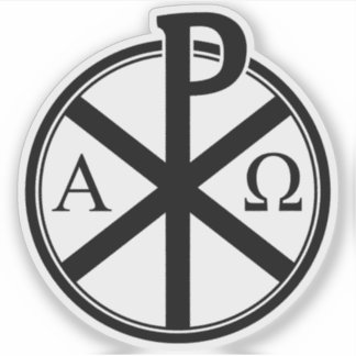 De Chi-Rho Cross - v4 (zwart) Sticker