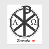 De Chi-Rho Cross - v4 (zwart) Sticker (Vel)
