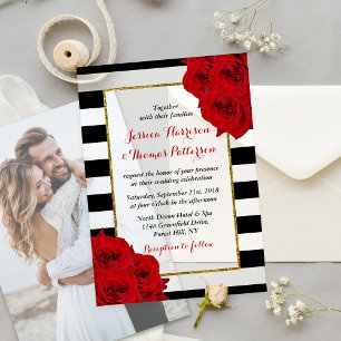 De Chic Modern Luxe Trouwcollectie - Rode Rozen Vellum Uitnodigingen