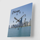 De Chicago Skyline Vierkante Klok (Hoek)