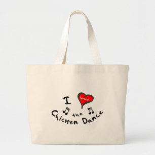de Chicken Dance Gifts - Ik hoor de Chicken Danc Grote Tote Bag