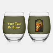 De chimp en theepot pub wijnglas zonder voet (Achterkant)