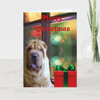 De Chinese Kerstkaarten van shar-Pei Feestdagen Kaart