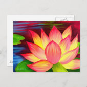 De Chinese Kunst van de Bloem van de Waterlelie Briefkaart (Voorkant / Achterkant)