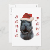 De Chinese Poten van de Kerstman shar-Pei Feestdagenkaart (Voorkant / Achterkant)