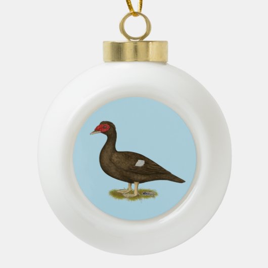 De Chocolade van de Eend van Muscovy Keramische Bal Ornament (Voorkant)