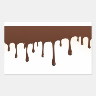 DE CHOCOLADE VAN DE KOFFIE DRUIPT YUMMY HEERLIJKE RECHTHOEKIGE STICKER