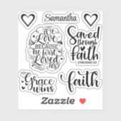 De Christelijke Bijbel van de Manuscript Typografi Sticker (Vel)