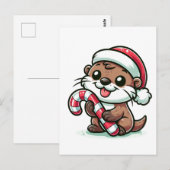 De Christmas Otter Cartoon Briefkaart (Voorkant / Achterkant)