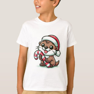 De Christmas Otter Cartoon T-shirt