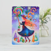 De Christmas Witch 4 Design Vakantie Kaart (Staand voorkant)