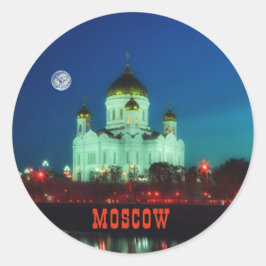 De Christus de Verlosserkathedraal in Moskou Ronde Sticker