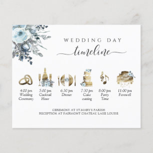 De Chronologie van het huwelijk Dusty Blue Floral,