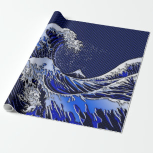 De chroomvezelstijlen van de Great Hokusai Wave Cadeaupapier