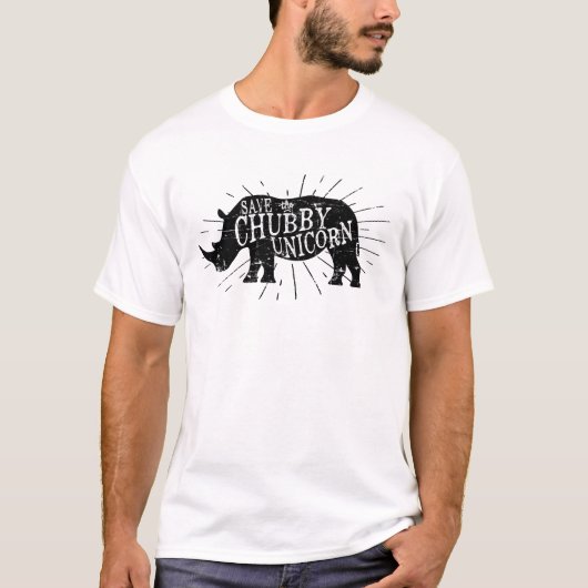 De Chubby Unicorn opslaan T-shirt (Voorkant)