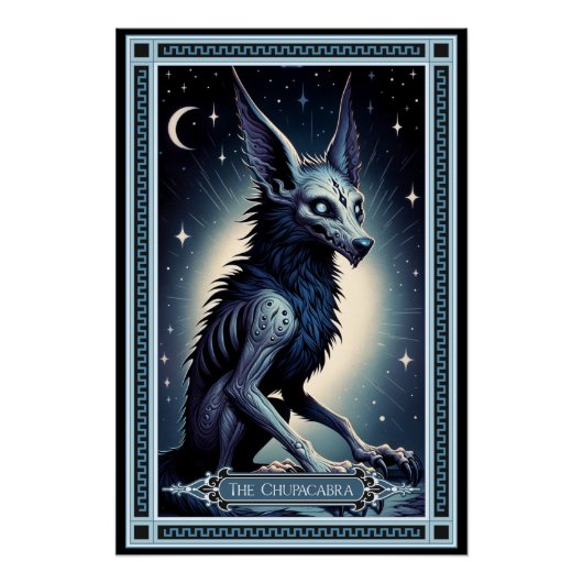 De Chupacabra Tarot Kaart Perfect Poster (Voorkant)