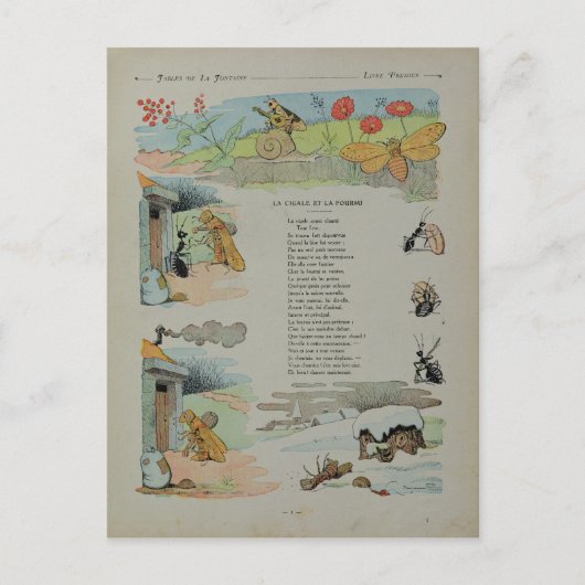 De Cicada en de Ant van de Fables Briefkaart (Voorkant)