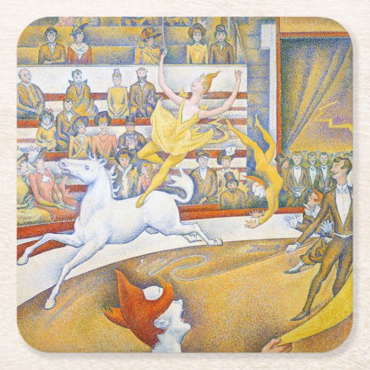 De Circus, Seurat Vierkante Kartonnen Onderzetter (Voorkant)