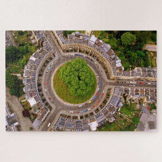 De Circus, uit de lucht, Bath. Engeland. Legpuzzel (Horizontaal)