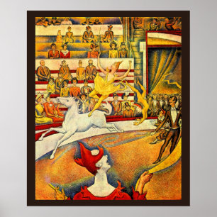 De Circus van Georges Seurat, Vintage Fine Art Poster