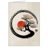 De Cirkel van Enso en Boom Bonsai op Canvas (Voorkant)