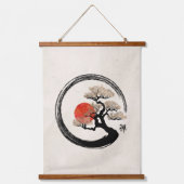De Cirkel van Enso en Boom Bonsai op Canvas Hangend Wandkleed (Voorkant)