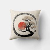 De Cirkel van Enso en Boom Bonsai op Canvas Kussen (Achterkant)