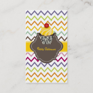 De citroen van PixDezines wervelt cupcake+chevron Visitekaartje