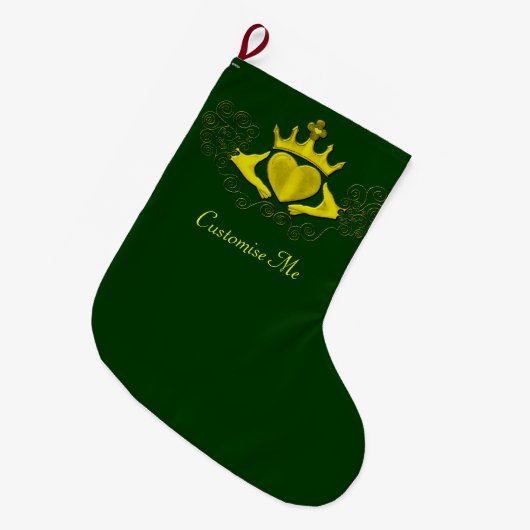De Claddagh (Goud) Grote Kerstsok (Voorkant (Hangend))