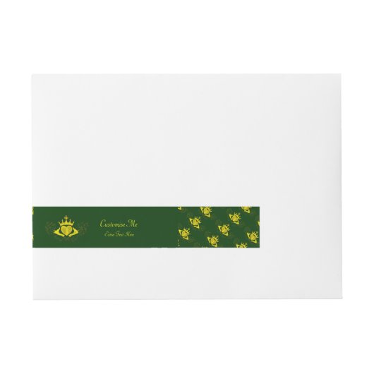 De Claddagh (Goud) Omwikkelbaar Adreslabel (Voorkant)