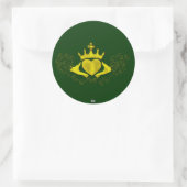 De Claddagh (Goud) Ronde Sticker (Tas)
