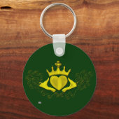 De Claddagh (Goud) Sleutelhanger (Voorkant)