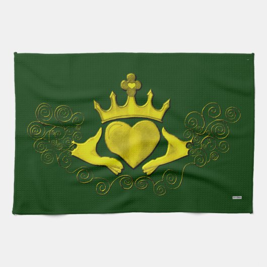 De Claddagh (Goud) Theedoek (Horizontaal)