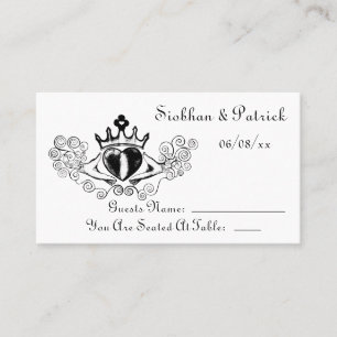 De Claddagh Plaatsing Kaarten (zwart) (bruiloft) Plaatskaartje