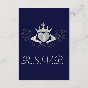 De Claddagh R.S.V.P kaart (zilver)