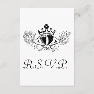 De Claddagh R.S.V.P kaart (zwart)