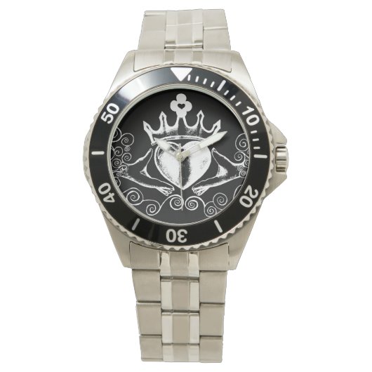 De Claddagh (wit) Horloge (Voorkant)