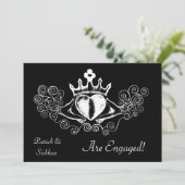 De Claddagh (wit) Kaart (Staand voorkant)