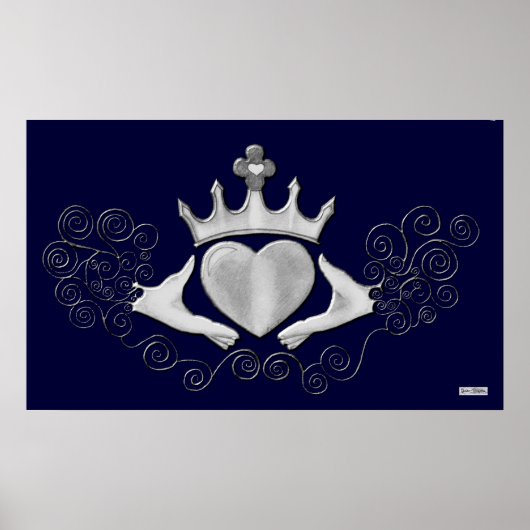 De Claddagh (zilver) Poster (Voorkant)