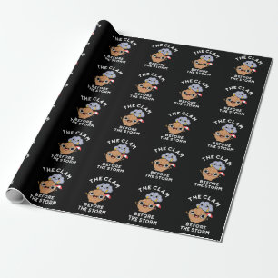 De Clam voor het Storm Weather Pun Dark BG Cadeaupapier