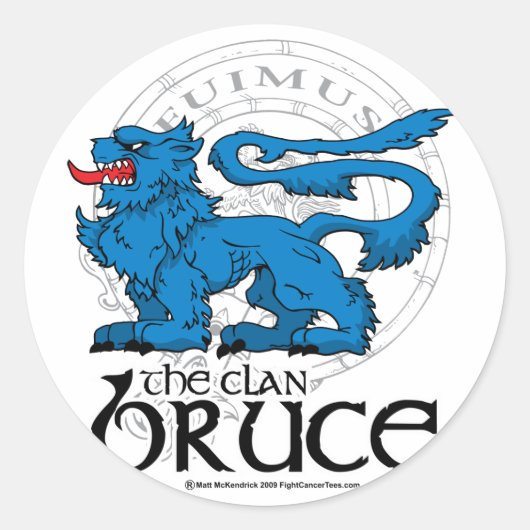 De Clan Bruce Ronde Sticker (Voorkant)