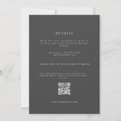 De Classic Cream en Grey Wedding Invitation Kaart (Achterkant)