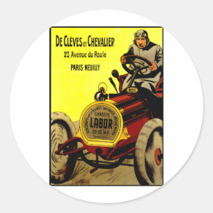De Cleves et Chevalier ~ Automobile Ad Ronde Sticker