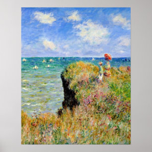De Cliff loopt rond in Pourville Claude Monet Poster