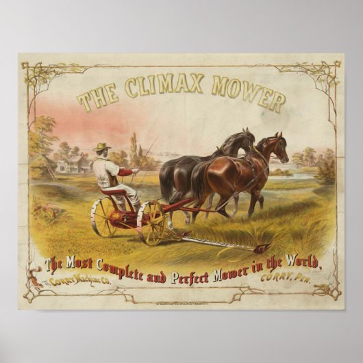De Climax maaier Ad Art Poster Print (Voorkant)