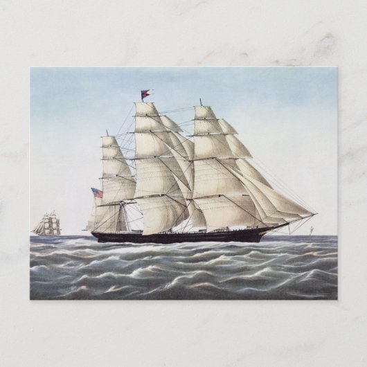De Clipper verzendt "Flying Cloud" Briefkaart (Voorkant)