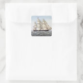 De Clipper verzendt "Flying Cloud" Vierkante Sticker (Tas)