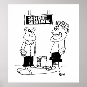 De clown gaat voor een Schoen glanst Poster