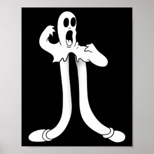 De clown splijt het zwarte werk poster